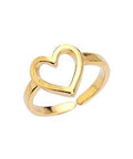 18KT GOLD PLATED (GQH7148-18KT) Ring heart wireframe 17mm (1 PC) Ring heart wireframe 17mm (1 PC)