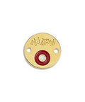 24K GOLD PLATED / RED Round March Motif Link, 13mm Round March Motif Link, 13mm