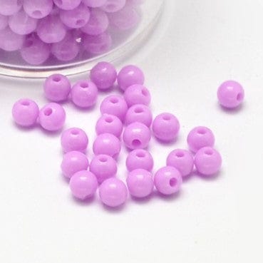 VIOLET Round Opaque Acrylic Spacer Beads, 4mm Round Opaque Acrylic Spacer Beads, 4mm