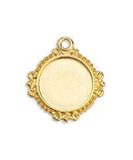 24KT.GOLD PLATED Round Vintage Setting for 12mm Pendant Round Vintage Setting for 12mm Pendant