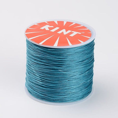 DARK CYAN Round Waxed Polyester Cords, 0.5mm 106 meter spool Round Waxed Polyester Cords, 0.5mm 106 meter spool