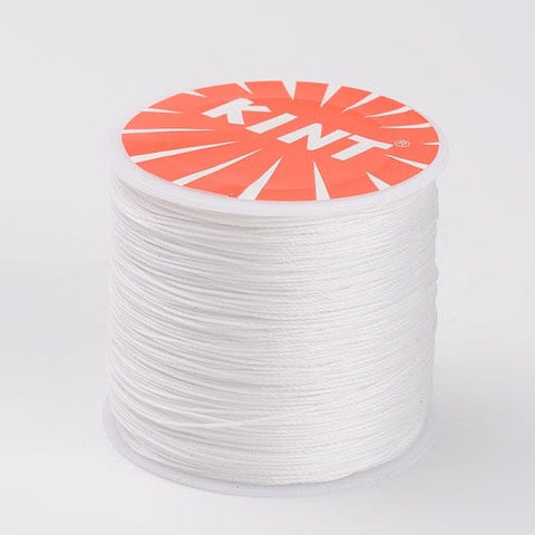 WHITE Round Waxed Polyester Cords, 0.5mm 106 meter spool Round Waxed Polyester Cords, 0.5mm 106 meter spool