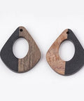 (RW5705) Resin & Wood Pendants, Drop, Black Size: about 32.5mm long, 27.5mm wide Resin & Wood Pendants, Drop, Black Size: about 32.5mm long, 27.5mm wide, 2.5~4mm thick, hole: 1.5mm