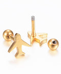 (SA7469G) 304 Stainless Steel Ear Fake Plugs, Ear Studs, Plane, Golden 8mm (1 PAIR) (SA7469G) 304 Stainless Steel Ear Fake Plugs, Ear Studs, Plane, Golden 8mm (1 PAIR)
