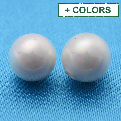 (SB3011-X) Shell Beads, Imitation Pearl Bead, Grade A, 8mm, half drilled hole: 1mm. (4 PCS) (SB3011-X) Shell Beads, Imitation Pearl Bead, Grade A, 8mm, half drilled hole: 1mm. (4 PCS)
