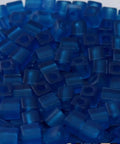 (SB4-0149F) MIYUKI SQUARE BEADS 4 MM MATTED TRANSP CAPRI BLUE (10 GMS) (SB4-0149F) MIYUKI SQUARE BEADS 4 MM MATTED TRANSP CAPRI BLUE (10 GMS)