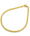 (SB4641) 304 Stainless Steel Rope Chain Bracelet Fashionable 304 Stainless Steel Rope Chain Bracelet Makings, with Lobster Claw Clasps, Golden  Size: about 2.5mm wide, 7-7/8"(200mm) long, links: 2.5x4x0.5mm, jumpring: 3.5x0.5mm, clasp: 6x9mm.