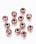 (SB5251) 304 Stainless Steel Bead Spacers, Round, Rose Gold 6MM (10 PCS) 304 Stainless Steel Bead Spacers, Round, Rose Gold Size: about 6mm diameter, 5mm thick, hole: 2mm.