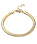 ION PLATED GOLD (SB7943G) (SB7943X) 304 Stainless Steel Flat Snake Chain Bracelet, (20.2cm) (SB7943X) 304 Stainless Steel Flat Snake Chain Bracelet, (20.2cm)