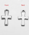 (SC423B) 304 Stainless Steel Charms, Cross 12X7MM (10 PCS) (SC423B) 304 Stainless Steel Charms, Cross 12X7MM (10 PCS)