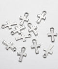 (SC4709) 304 Stainless Steel Charms, Cross, Stainless Steel Color  (20 PCS) 304 Stainless Steel Charms, Cross, Stainless Steel Color