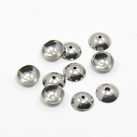 (SC5288) 304 Stainless Steel Bead Caps, Stainless Steel Color 6MM (30 PCS) 304 Stainless Steel Bead Caps, Stainless Steel Color Size: about 6mm in diameter, 2mm thick, hole: 0.5mm.  Bead caps add an elegant finish to the beads.