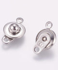 (SC5402) 304 Stainless Steel Snap Clasps, Stainless Steel 15MM (2 SETS) 304 Stainless Steel Snap Clasps, Stainless Steel Color Size: about 15.5mm long, 10mm wide, 5mm thick, hole: 1.5mm.