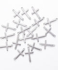 (SC5521) 304 Stainless Steel Links, Cross, Stainless Steel 17MM (20 PCS) 304 Stainless Steel Links, Cross, Stainless Steel Color Size: about 9.5mm wide, 17mm long, 0.8mm thick, hole: 1.2mm.