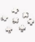 (SC5527) 304 Stainless Steel Blank Stamping Tag Pendants, Cross 6MM 304 Stainless Steel Blank Stamping Tag Pendants, Cross Size: about 6mm long, 5mm wide, 0.9mm thick, hole: 1mm.