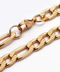 (SC5898) 304 Stainless Steel Figaro Chains Necklaces, Golden (59CM) 304 Stainless Steel Figaro Chains Necklaces, with Lobster Claw Clasps, Golden Size: about 23.6"(59.9cm) long, links: 12~16x7x2mm.