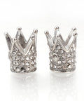 (SC6010) 304 Stainless Steel Beads, with Rhinestones, Crown, Size: about 12mm long, 304 Stainless Steel Beads, with Rhinestones, Crown, Stainless Steel Color Size: about 12mm long, 10mm in diameter, hole: 1mm.