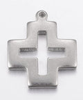 (SC6139A) 304 Stainless Steel Pendants, Cross, 19mm wide, 22.5mm long (2 PCS) 304 Stainless Steel Pendants, Cross, Stainless Steel Color Size: about 19mm wide, 22.5mm long, 2.5mm thick, hole: 2mm.