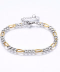 (SC6569A) 304 Stainless Steel Figaro Chain Bracelets,,  4.5mm wide,(19cm) (SC6569A) 304 Stainless Steel Figaro Chain Bracelets,,  4.5mm wide,(19cm)
