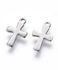 (SC6833A) 304 Stainless Steel Charms, Cross,about 7mm wide, 12mm long (20 PCS) (SC6833A) 304 Stainless Steel Charms, Cross,about 7mm wide, 12mm long (20 PCS)