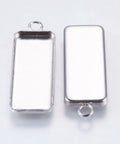 (SC7180A) 304 Stainless Steel Pendant Cabochon Settings, 11x30mm (5 PCS) (SC7180A) 304 Stainless Steel Pendant Cabochon Settings, 11x30mm (5 PCS)
