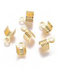 (SC7694-G) 304 Stainless Steel Folding Crimp Ends, Golden 4.5x7mm (20 PCS) (SC7694-G) 304 Stainless Steel Folding Crimp Ends, Golden 4.5x7mm (20 PCS)