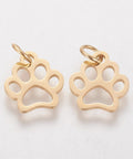 (SD6932A) 304 Stainless Steel Pendants, Dog Paw Prints, Golden 13MM (2 PCS) (SD6932A) 304 Stainless Steel Pendants, Dog Paw Prints, Golden 13MM (2 PCS)