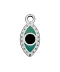 (SE5263) 304 Stainless Steel Enamel Charms, Eye, Teal 13MM (3 PCS) 304 Stainless Steel Enamel Charms, Eye, Teal Size: about 13mm long, 6mm wide, 1.2mm thick, hole: 1.5mm.