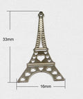 (SE5757) Eiffel Tower 202 Stainless Steel Pendants,  33mm (4 PCS) Eiffel Tower 202 Stainless Steel Pendants, Stainless Steel Color Size: about 33mm long, 16mm wide, 0.2mm thick, hole: 1mm.
