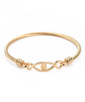 (SE6401) 304 Stainless Steel Bangles, Evil Eye, Golden (5.7x5.4cm) inner diameter; 304 Stainless Steel Bangles, Evil Eye, Golden Size: about 2-1/4"x2-1/8"(5.7x5.4cm) inner diameter; link: 29x8mm.
