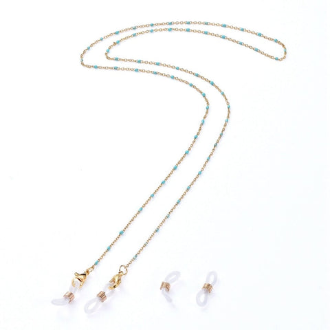 (SE7360-04) TURQUOISE (SE7360-X) 304 Stainless Steel Eyeglasses Chains, Golden (70cm) (SE7360-X) 304 Stainless Steel Eyeglasses Chains, Golden (70cm)