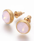 (SE7556-13G) THISTLE (SE7556-X) 304 Stainless Steel Ear Studs, Flat Round, Golden, 10x17mm (1 PAIR) (SE7556-X) 304 Stainless Steel Ear Studs, Flat Round, Golden, 10x17mm (1 PAIR)