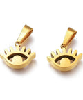 (SE7858-G) Vacuum Plating 304 Stainless Steel Pendants, Eye, Golden 15x12mm (2 PCS) (SE7858-G) Vacuum Plating 304 Stainless Steel Pendants, Eye, Golden 15x12mm (2 PCS)