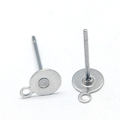 (SE8317-3) 304 Stainless Steel Stud Earring Findings, with Loop, 12mm (10 PAIRS) (SE8317-3) 304 Stainless Steel Stud Earring Findings, with Loop, 12mm (10 PAIRS)