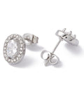 STAINLESS STEEL (SE8673-P) (SE8673-X) Cubic Zirconia & Rhinestone Oval Stud Earrings, 304 Stainless Steel Crystal8.5x11mm (1 PAIR) (SE8673-X) Cubic Zirconia & Rhinestone Oval Stud Earrings, 304 Stainless Steel Crystal8.5x11mm (1 PAIR)