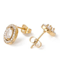 GOLDEN ION PLATED (SE8673-G) (SE8673-X) Cubic Zirconia & Rhinestone Oval Stud Earrings, 304 Stainless Steel Crystal8.5x11mm (1 PAIR) (SE8673-X) Cubic Zirconia & Rhinestone Oval Stud Earrings, 304 Stainless Steel Crystal8.5x11mm (1 PAIR)