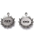 (SE8736P) 304 Stainless Steel Pendants, Evil Eye, Antique Silver 18mm (2 PCS) (SE8736P) 304 Stainless Steel Pendants, Evil Eye, Antique Silver 18mm (2 PCS)