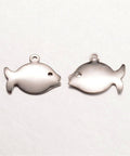 (SF4730) 316 Stainless Steel Pendants, Fish (5 PCS) 316 Stainless Steel Pendants, Fish