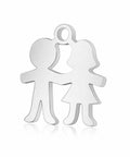 (SF5524) 304 Stainless Steel Charms, Lovers Silhouette 14MM (2 pcs) 304 Stainless Steel Charms, Lovers Silhouette Charms, Stainless Steel Color Size: about 14mm long, 13mm wide, 1.1mm thick, hole: 1.5mm.