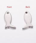 (SF5561) 304 Stainless Steel Pendants, Fish Size: about 12mm (10 PCS) 304 Stainless Steel Pendants, Fish Size: about 12mm long, 6mm wide, 0.6mm thick, hole: 1mm.