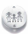 (SF6907A) 304 Stainless Steel Flat Round with Human, Family 12MM (2 PCS) (SF6907A) 304 Stainless Steel Flat Round with Human, Family 12MM (2 PCS)