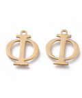 Φ (SG7385-ALL) 304 Stainless Steel Charms, Greek Alphabet, 14mm 304 Stainless Steel Charms, Greek Alphabet, 14mm