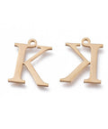 Κ (SG7385-ALL) 304 Stainless Steel Charms, Greek Alphabet, 14mm 304 Stainless Steel Charms, Greek Alphabet, 14mm