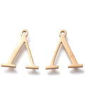 Λ (SG7385-ALL) 304 Stainless Steel Charms, Greek Alphabet, 14mm 304 Stainless Steel Charms, Greek Alphabet, 14mm