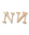 Ν (SG7385-ALL) 304 Stainless Steel Charms, Greek Alphabet, 14mm 304 Stainless Steel Charms, Greek Alphabet, 14mm