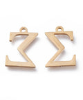 Σ (SG7385-ALL) 304 Stainless Steel Charms, Greek Alphabet, 14mm 304 Stainless Steel Charms, Greek Alphabet, 14mm