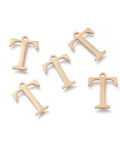 Τ (SG7385-ALL) 304 Stainless Steel Charms, Greek Alphabet, 14mm 304 Stainless Steel Charms, Greek Alphabet, 14mm