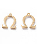 Ω (SG7385-ALL) 304 Stainless Steel Charms, Greek Alphabet, 14mm 304 Stainless Steel Charms, Greek Alphabet, 14mm