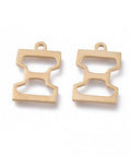 Ξ (SG7385-ALL) 304 Stainless Steel Charms, Greek Alphabet, 14mm 304 Stainless Steel Charms, Greek Alphabet, 14mm
