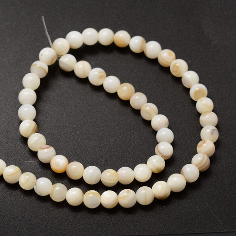 (SH4251) Shell beads 6mm Round shell beads 6mm